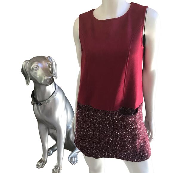 Smash! Barcelona Velvet Tunic/Dress Pockets Red Women's Size M Medium - Picture 1 of 7